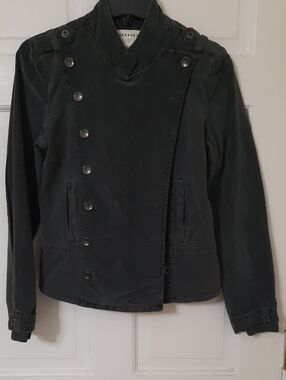 Button-Front Utility Jacket in Dark Green by Marrakech